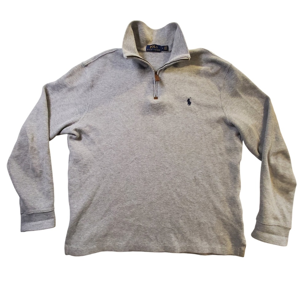 Polo Ralph Lauren Mens Gray 1/4 Zip Pullover Sweatshirt Size M